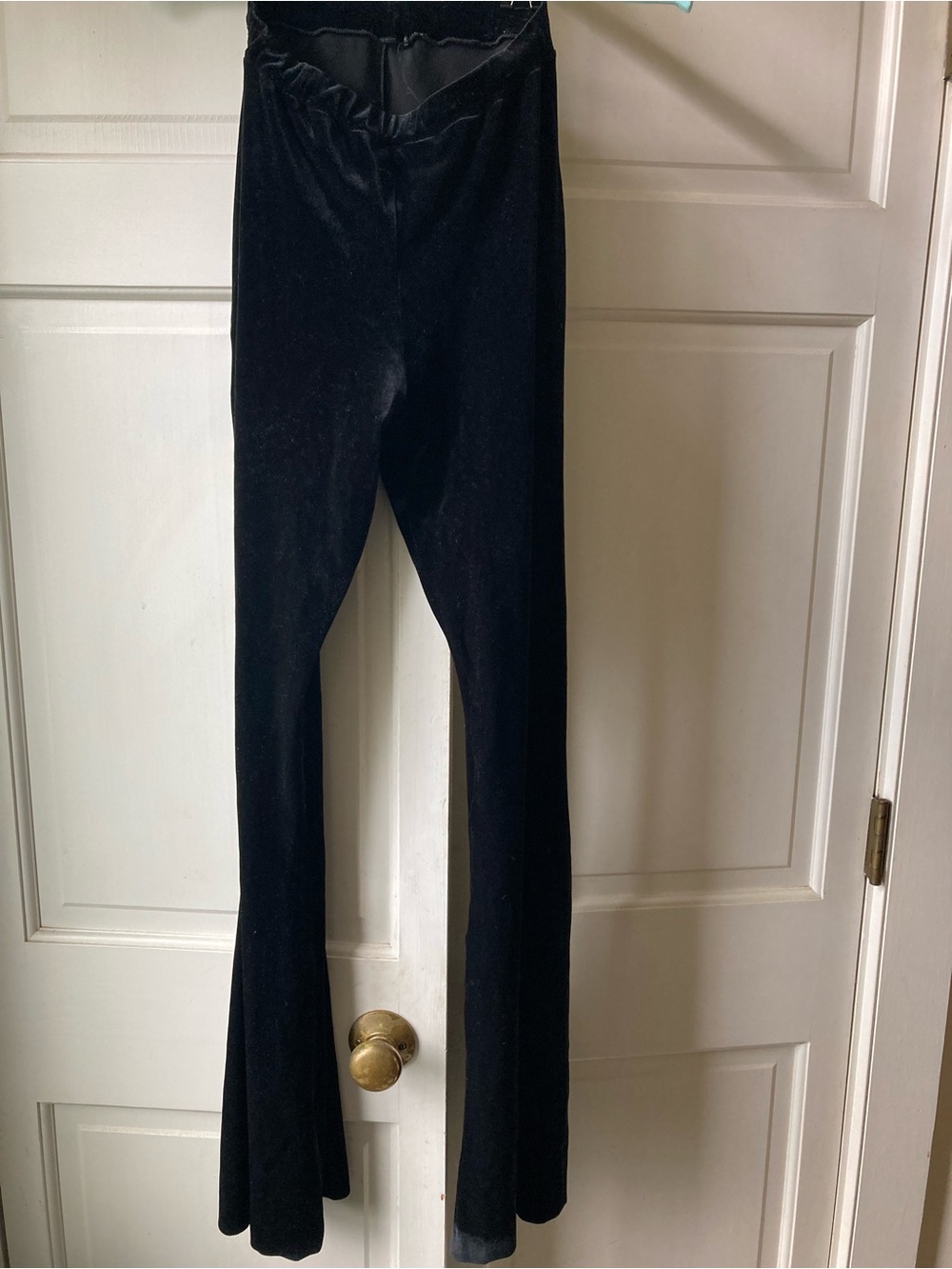 Black Velvet Flare Pants for Women
